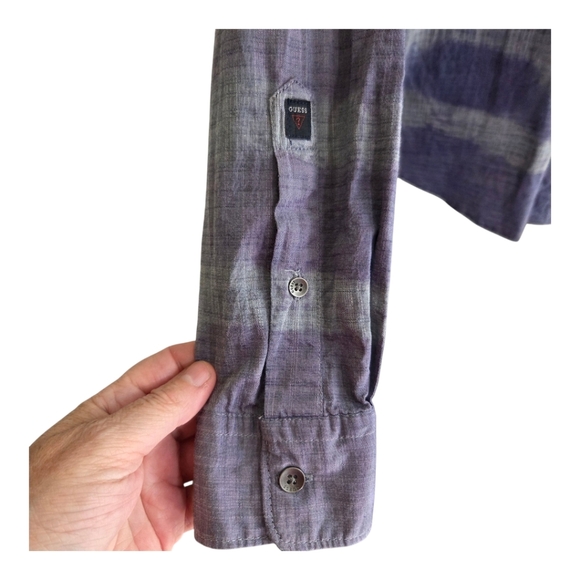 Guess Purple Dillon Slim Fit Men's Button Up Shirt Size Med - Picture 2 of 9